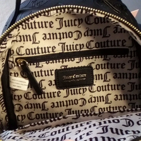 JUICY COUTURE BLACK MEDIUM SIZE BACKPACK NEW W/ TAGS! - Picture 9 of 16
